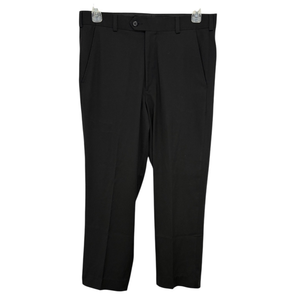 George Men's Black Flat Front Dress Pants Slacks Size 32x32